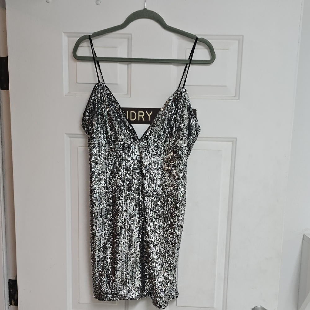 NWT NBD Revolve Seattle Mini Sequin Dress backless Size M Holiday - Picture 2 of 12